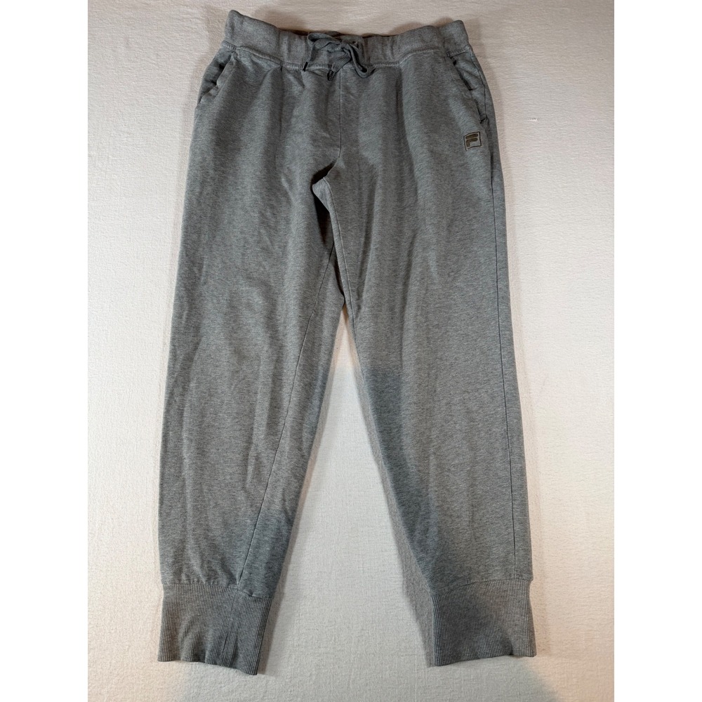 Fila Mens Heather Gray Jogger Sweatpants Size Large Drawstring Tapered Cuffs